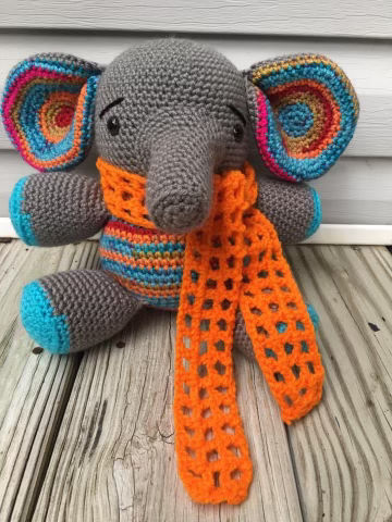 An Original Character Creation - Edmund the Elephant Amigurumi Doll